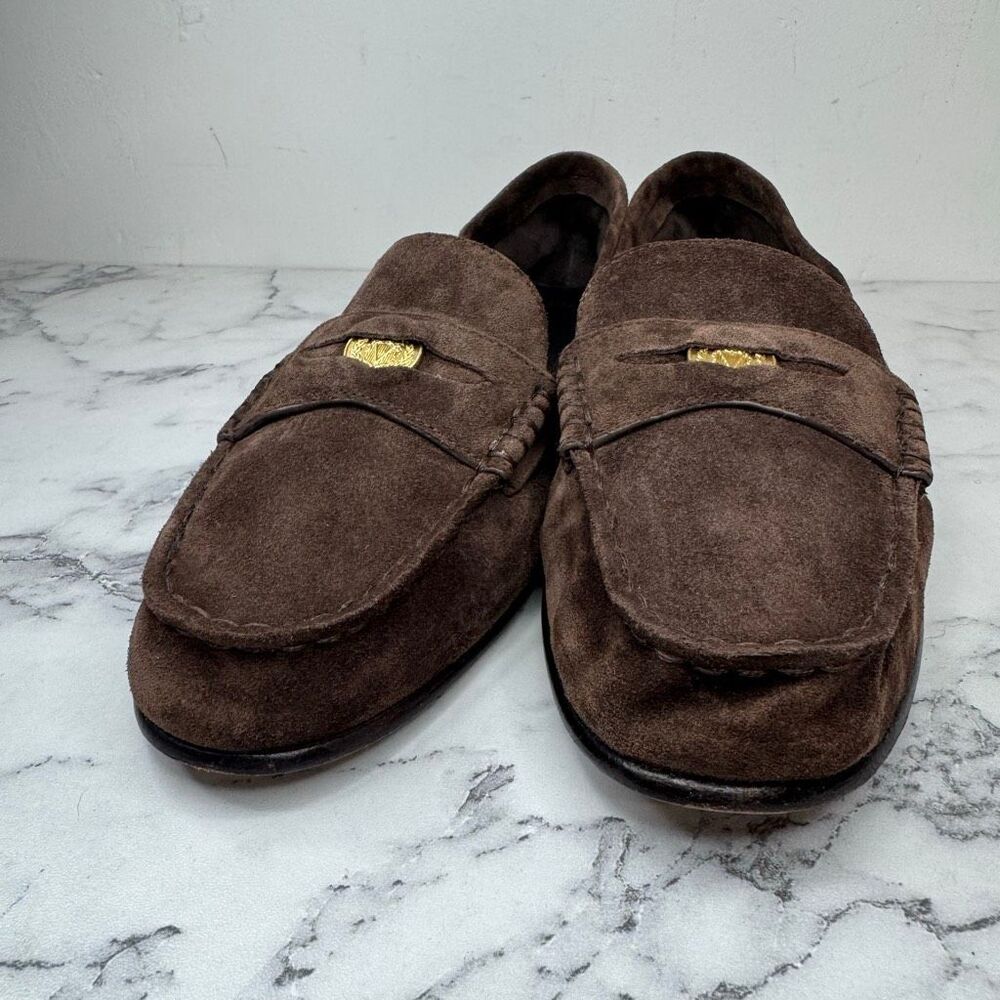 Veronica Beard Espresso Suede Penny Loafer 7.5 - Picture 3 of 7